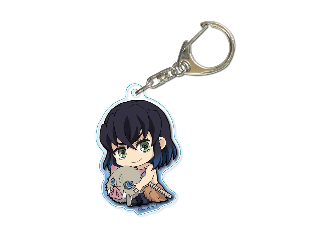 Gyugyutto Acrylic Keychain Demon Slayer: Kimetsu no Yaiba: Inosuke Hashibira (Real Face)