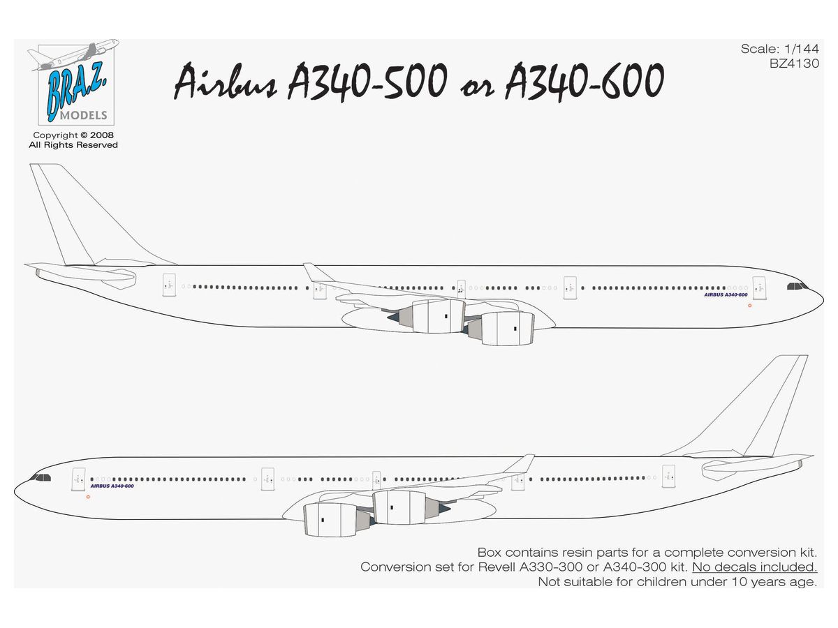 Airbus A340-5/600 Conversion for Revell - No Decals
