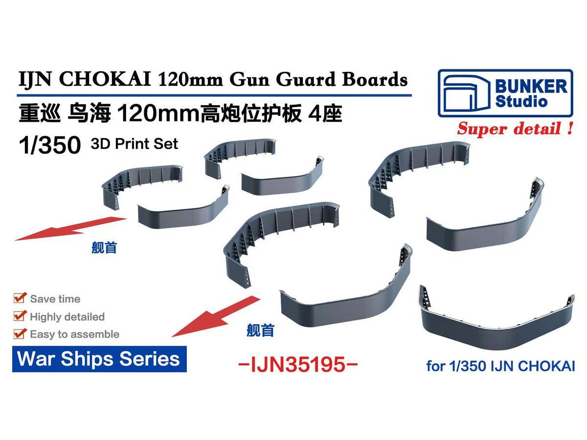 IJN CHOKAI 120 AA Gun Guard Boards