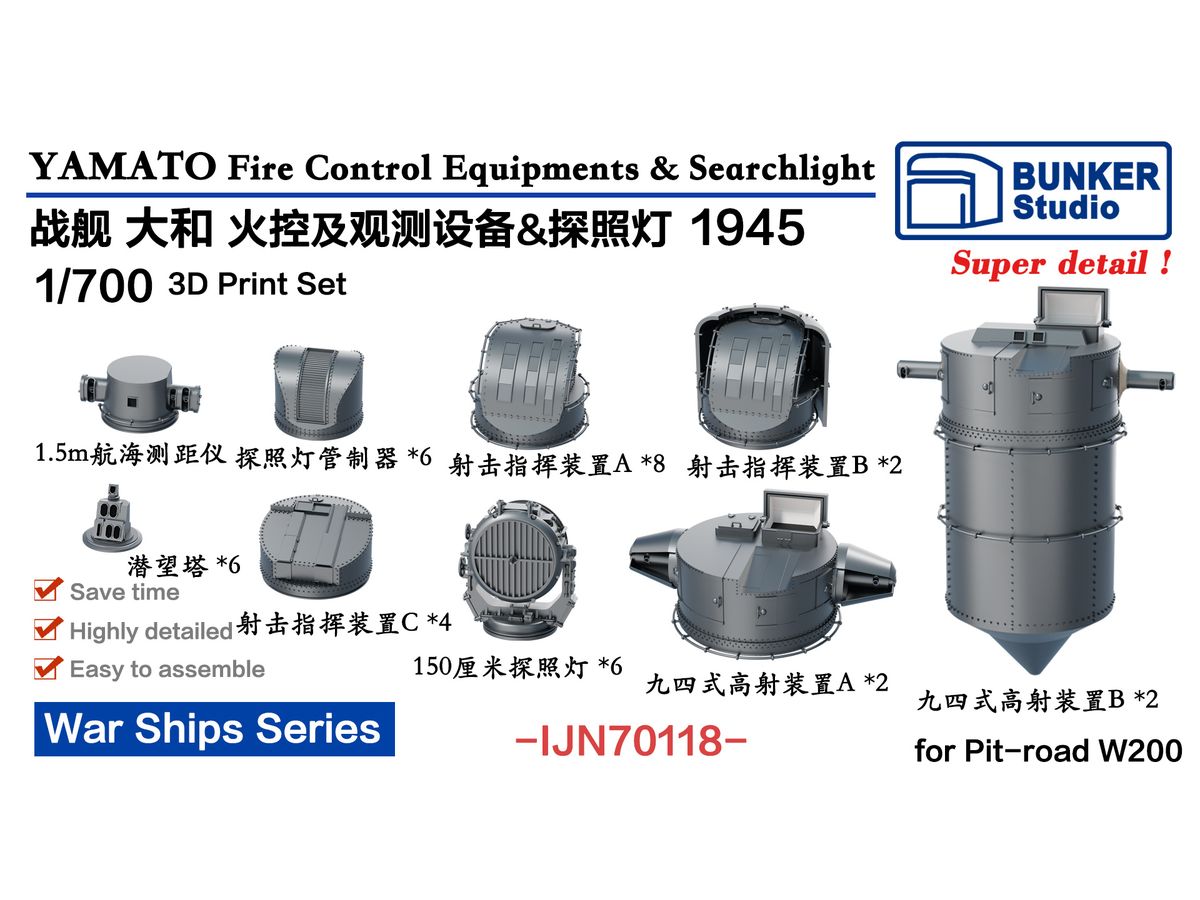 YAMATO Fire Control Equipments & Searchlight 1945