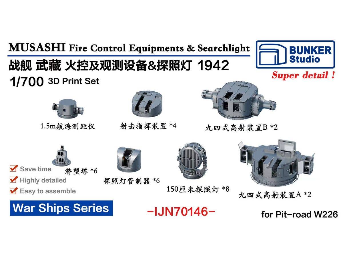 MUSASHI Fire Control Equipments & Searchlight 1942