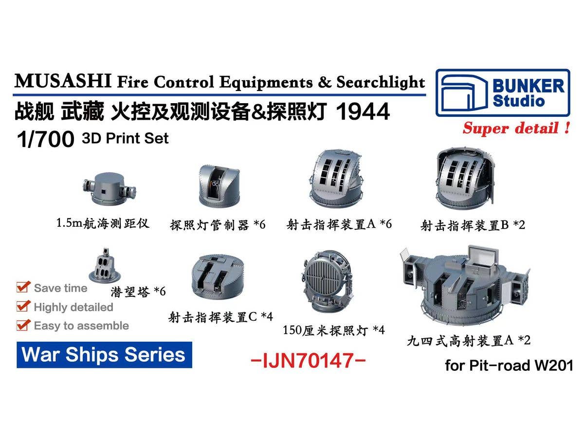 MUSASHI Fire Control Equipments & Searchlight 1944