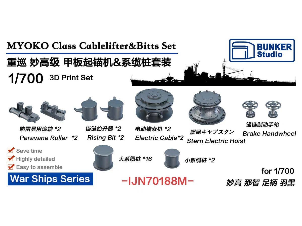 IJN Myoko Class Cablelifter&Bitts Set