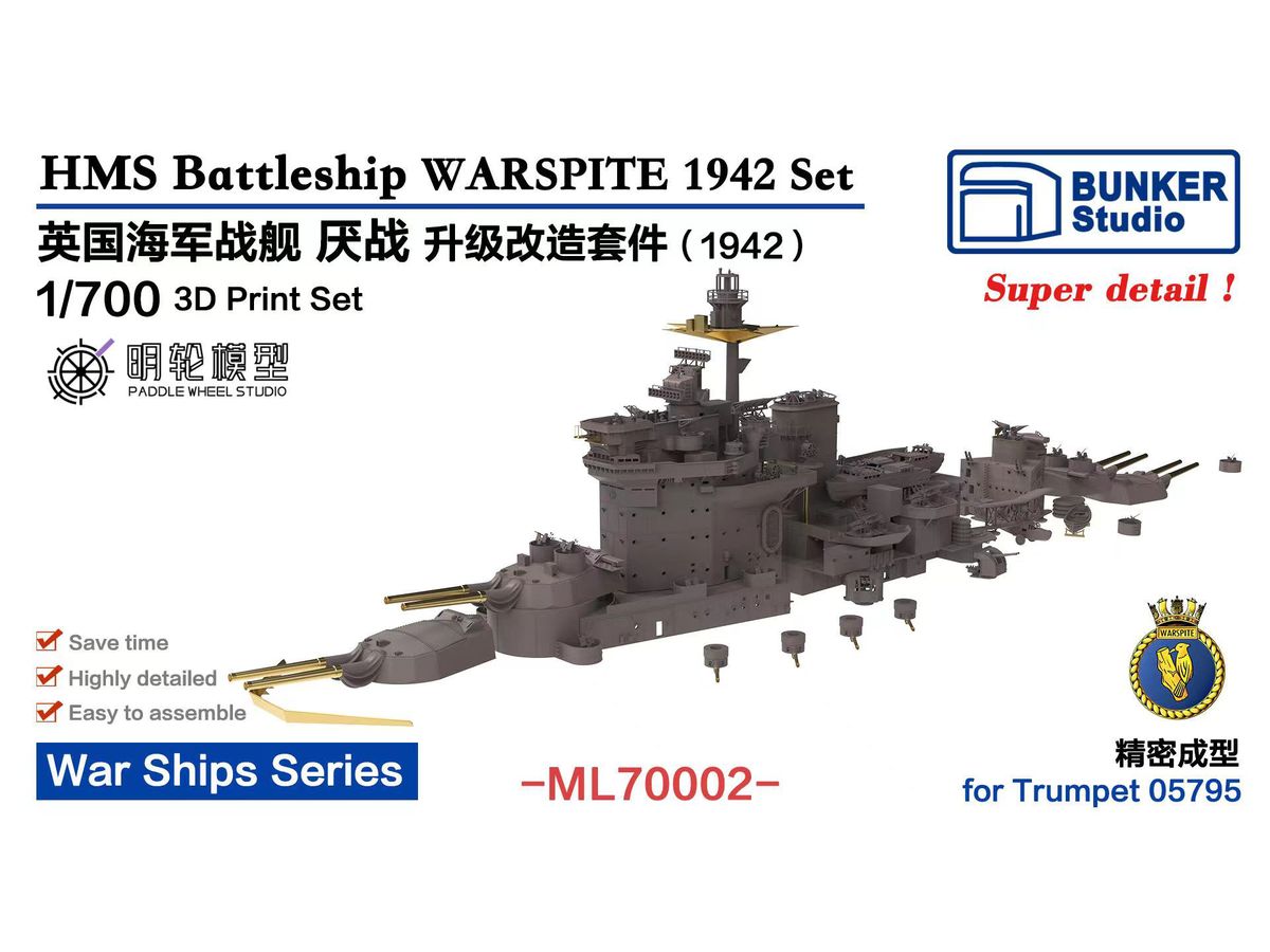 HMS Battleship WARSPITE Up-grade Set (1942)