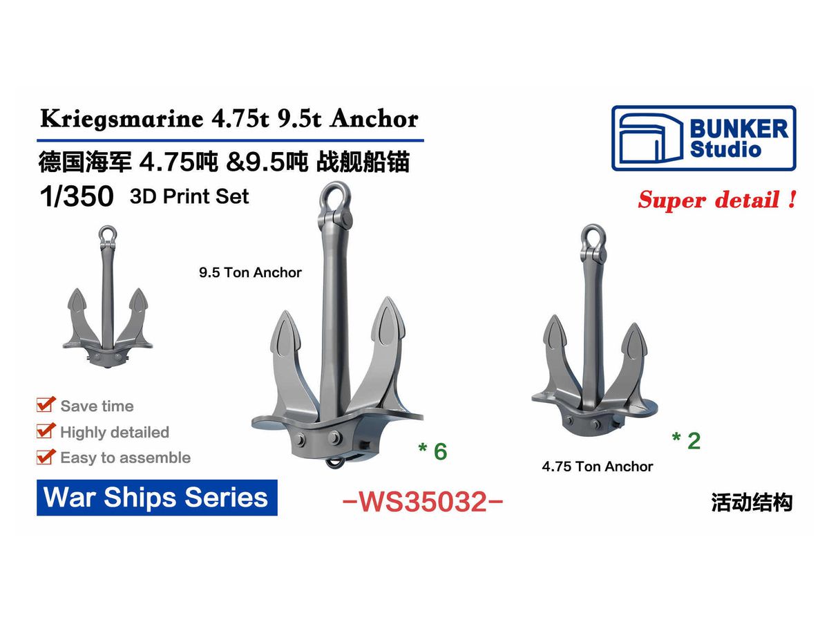 kriegsmarine 4.75/9.5 Ton Anchor