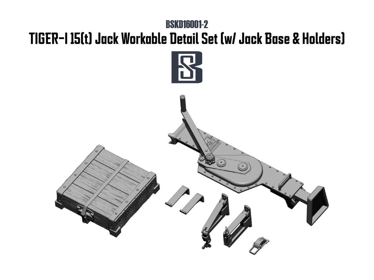 WWII German Tiger I Heavy Tank 15T Jack & Jack Block Set (w/ Workable Holder & Clamps)