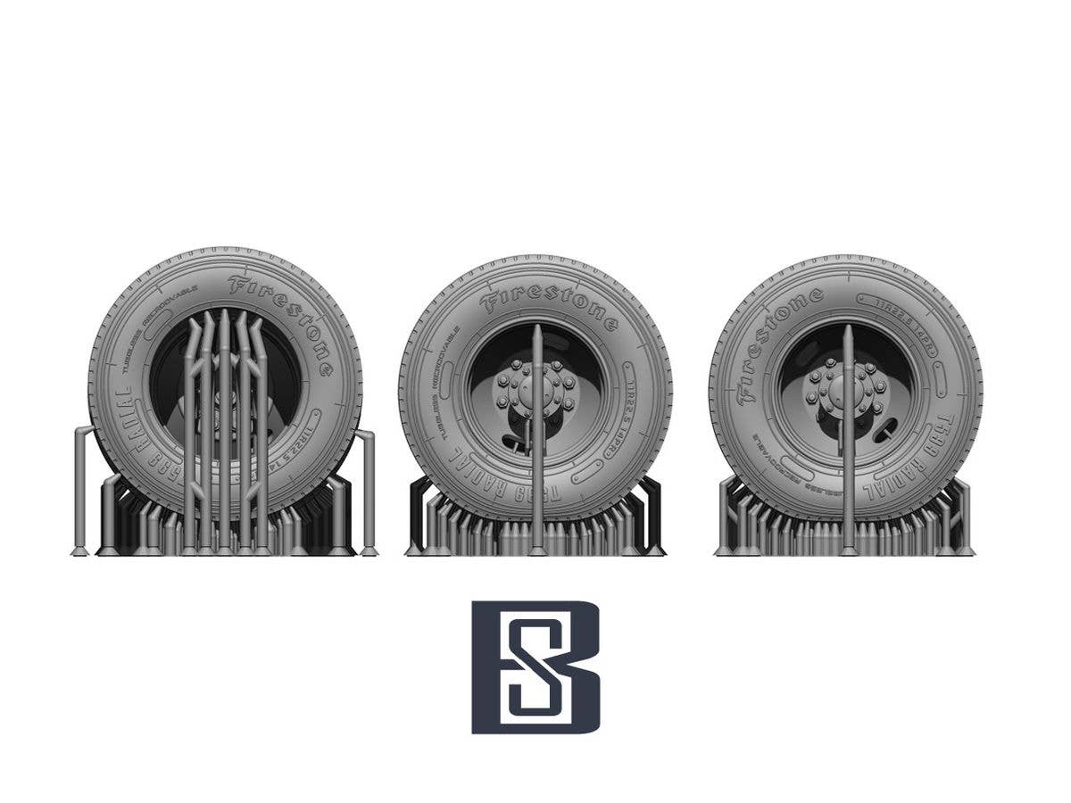 Modern U.S. M915 Gun Truck Sagged Wheels Set (for Trumpeter)