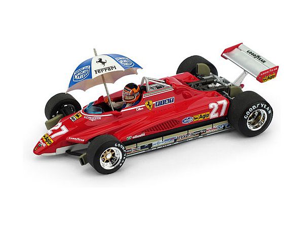 Ferrari 126 C2 1982 Brazilian GP #27 G.Villeneuve with Driver Figure & Parasol