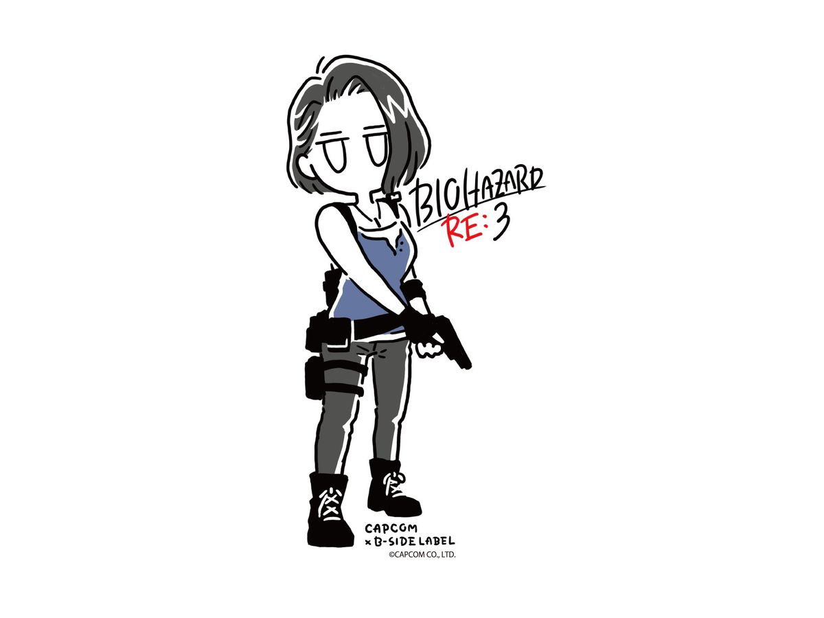 Resident Evil: Capcom x B-Side Label Sticker Jill (Line Art)