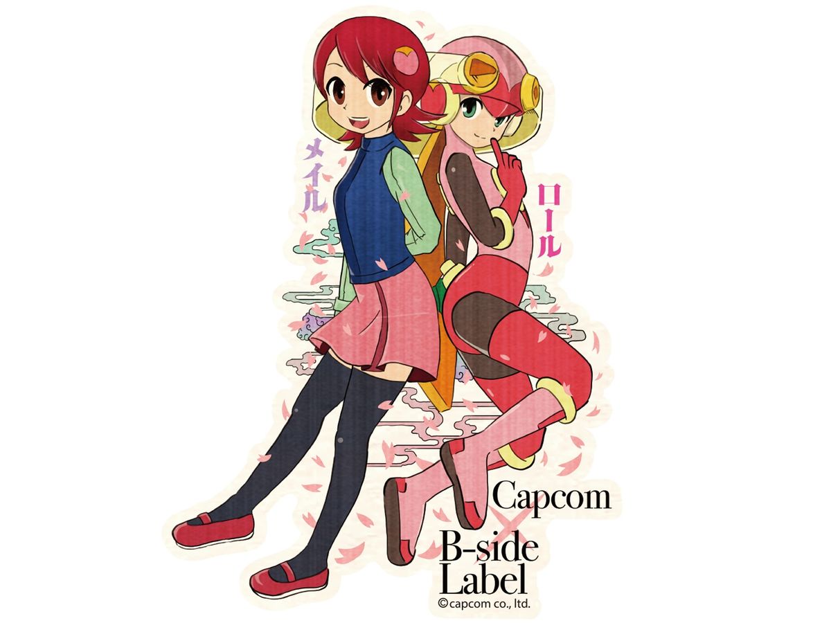 CAPCOM x B-SIDE LABEL Sticker Street Rockman EXE Mayl & Roll (Cherry Blossoms)
