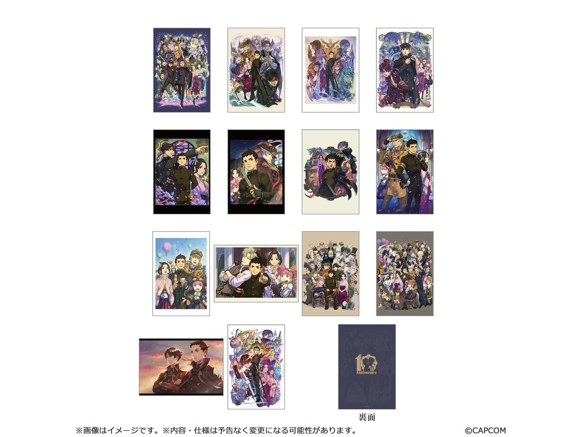 Great Ace Attorney 10Th Anniversary Illustration Card Set With Stand