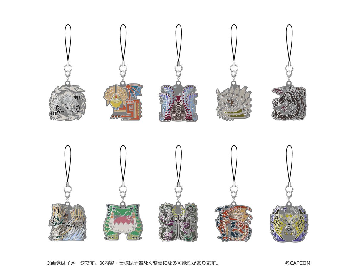 Monster Hunter Wilds Monster Icon Metal Keychain: 1Box (10pcs)