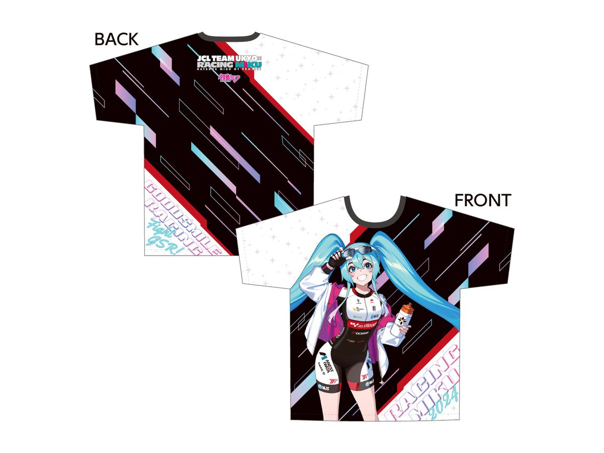 Hatsune Miku GT Project Racing Miku 2024 JCL TEAM UKYO Support Ver. Full GraphicT-shirt (XL Size)