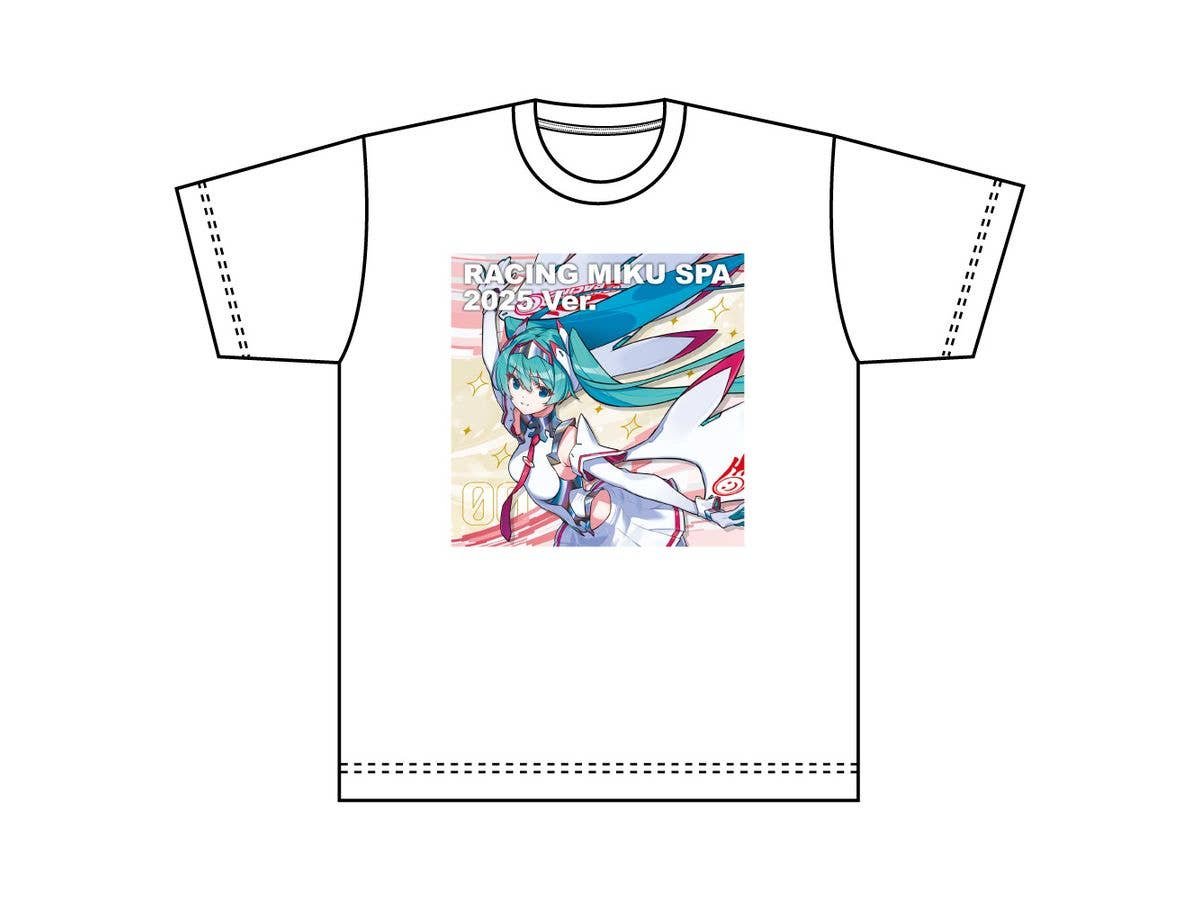Hatsune Miku Gt Project: Racing Ver. Spa 2025 Support Ver. T-Shirt (Size Large)