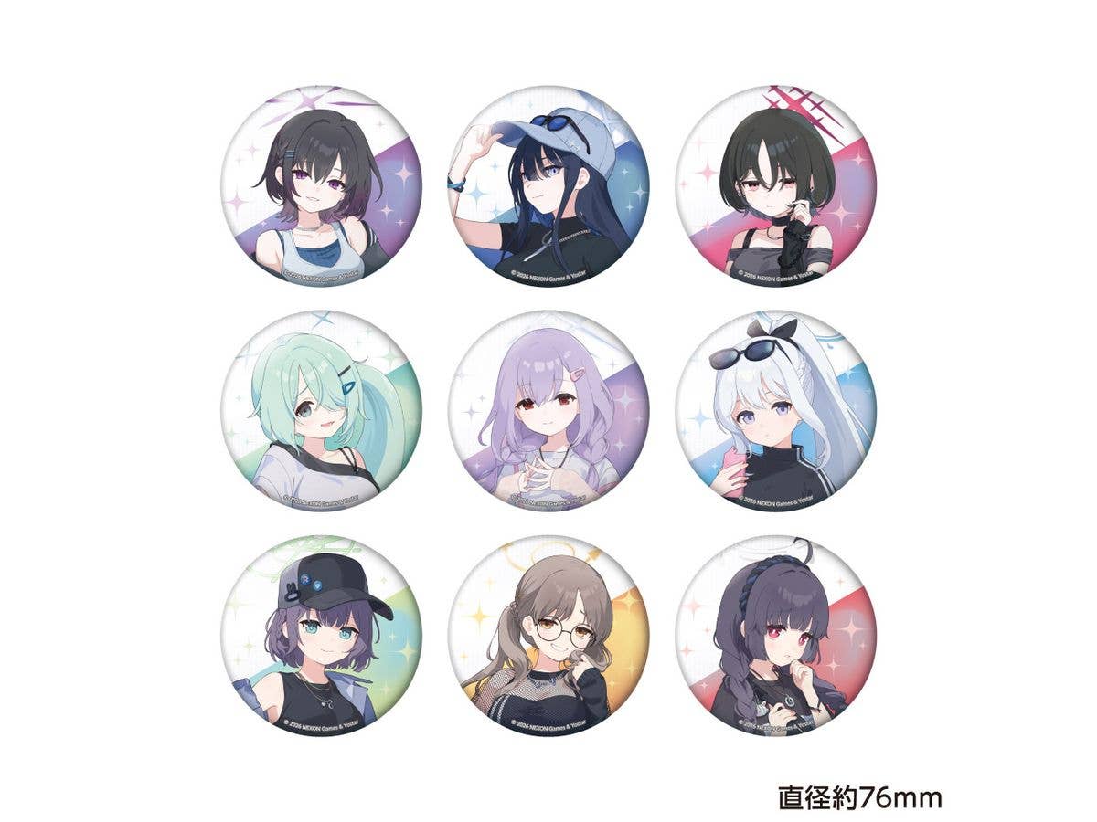 Blue Archive: Trading Original Illustration Large Can Badge 5.5th Anniversary POP UP 1 Box 9pcs