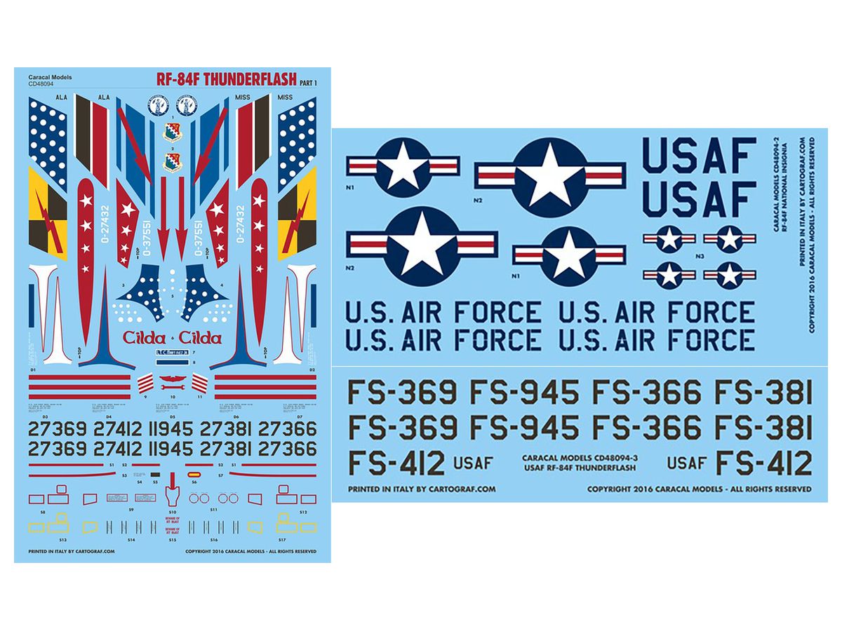 US Air Force RF-84F Thunder Flash Decal