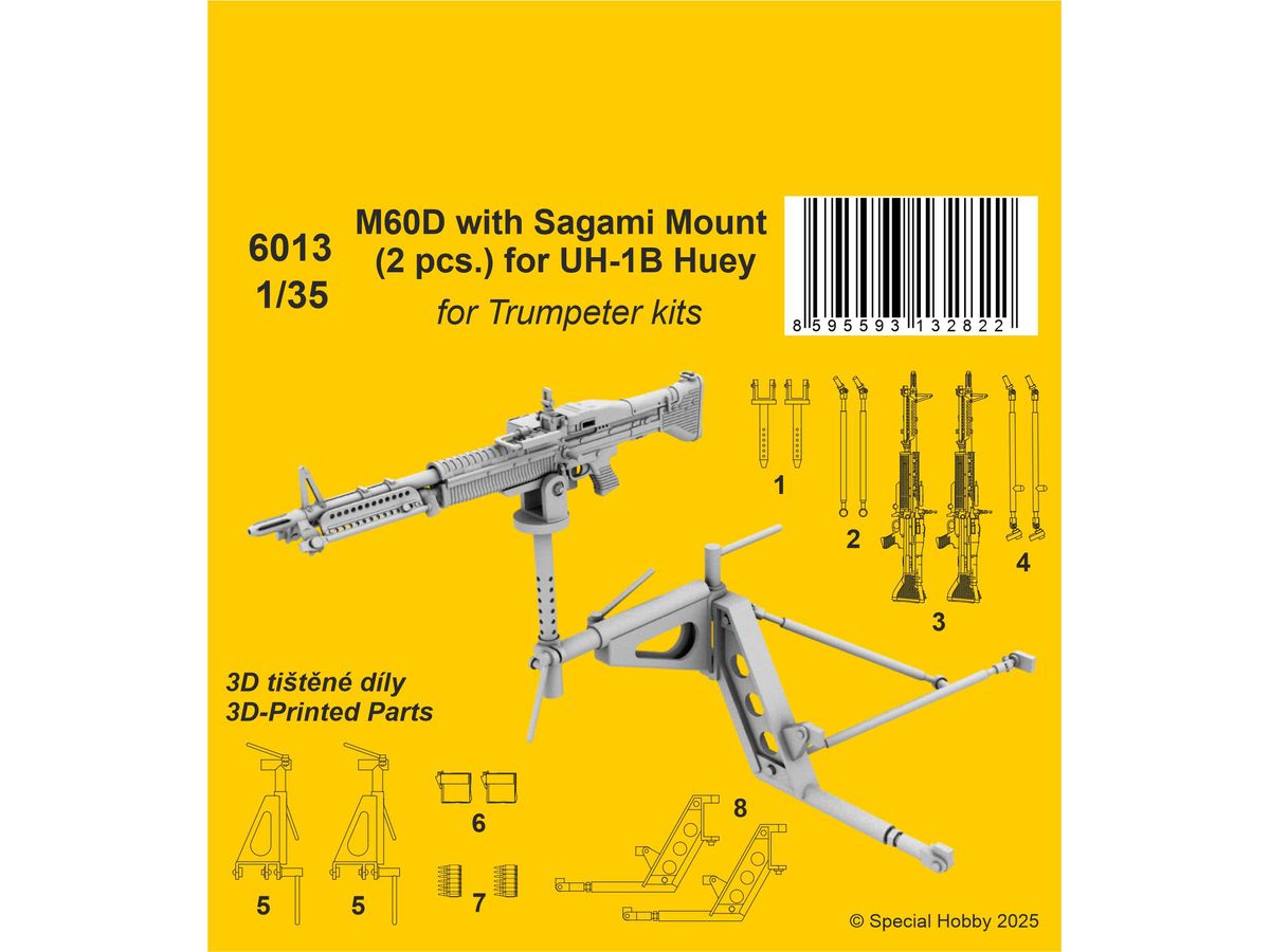M60D with Sagami Mount (2 pcs.) for UH-1B Huey / for Trumpeter kit
