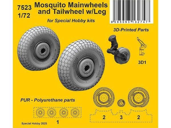 Mosquito Mainwheels and Tailwheel w/Leg / for Special Hobby kits