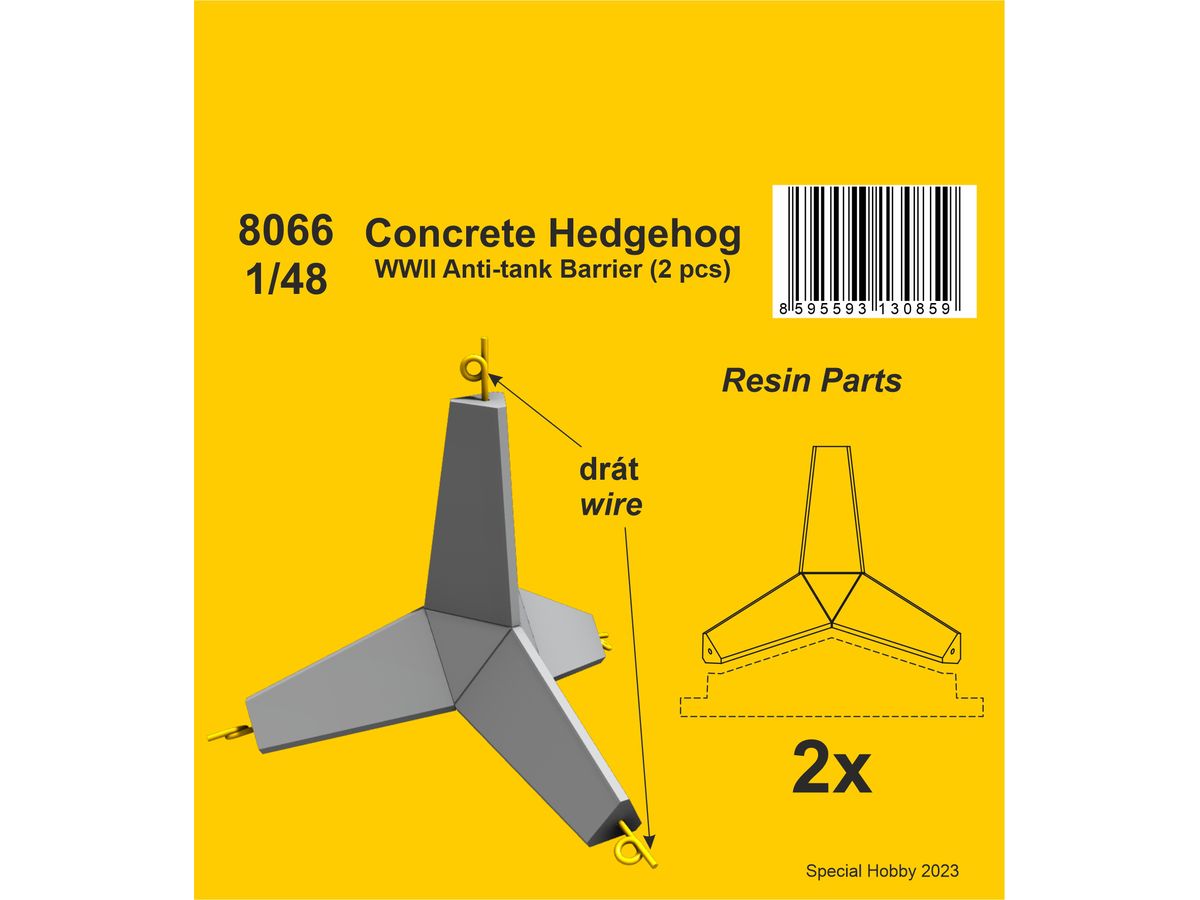 Concrete Hedgehog - WWII Anti-tank Barrier (2 pcs.)
