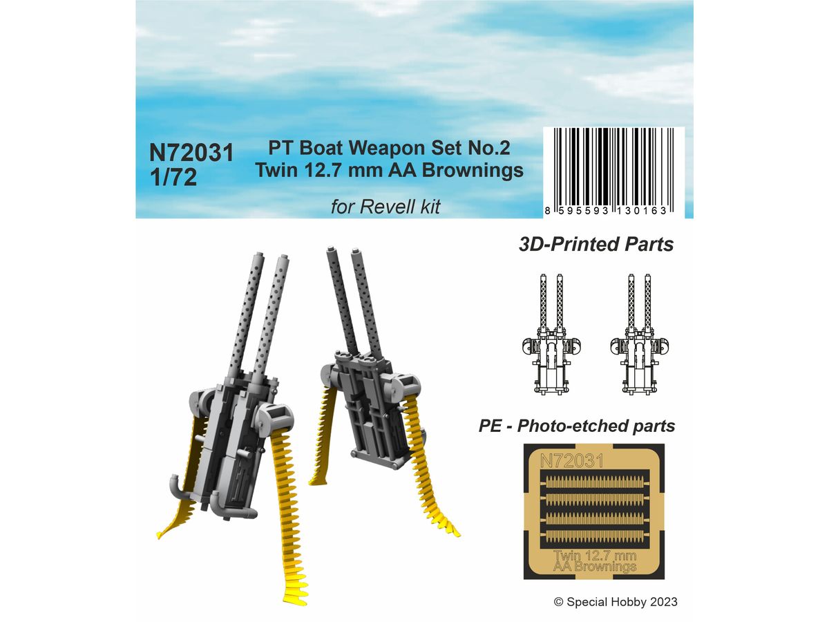 PT Boat Weapon Set No.2 - Twin 12.7 mm AA Brownings (2 printed pcs)
