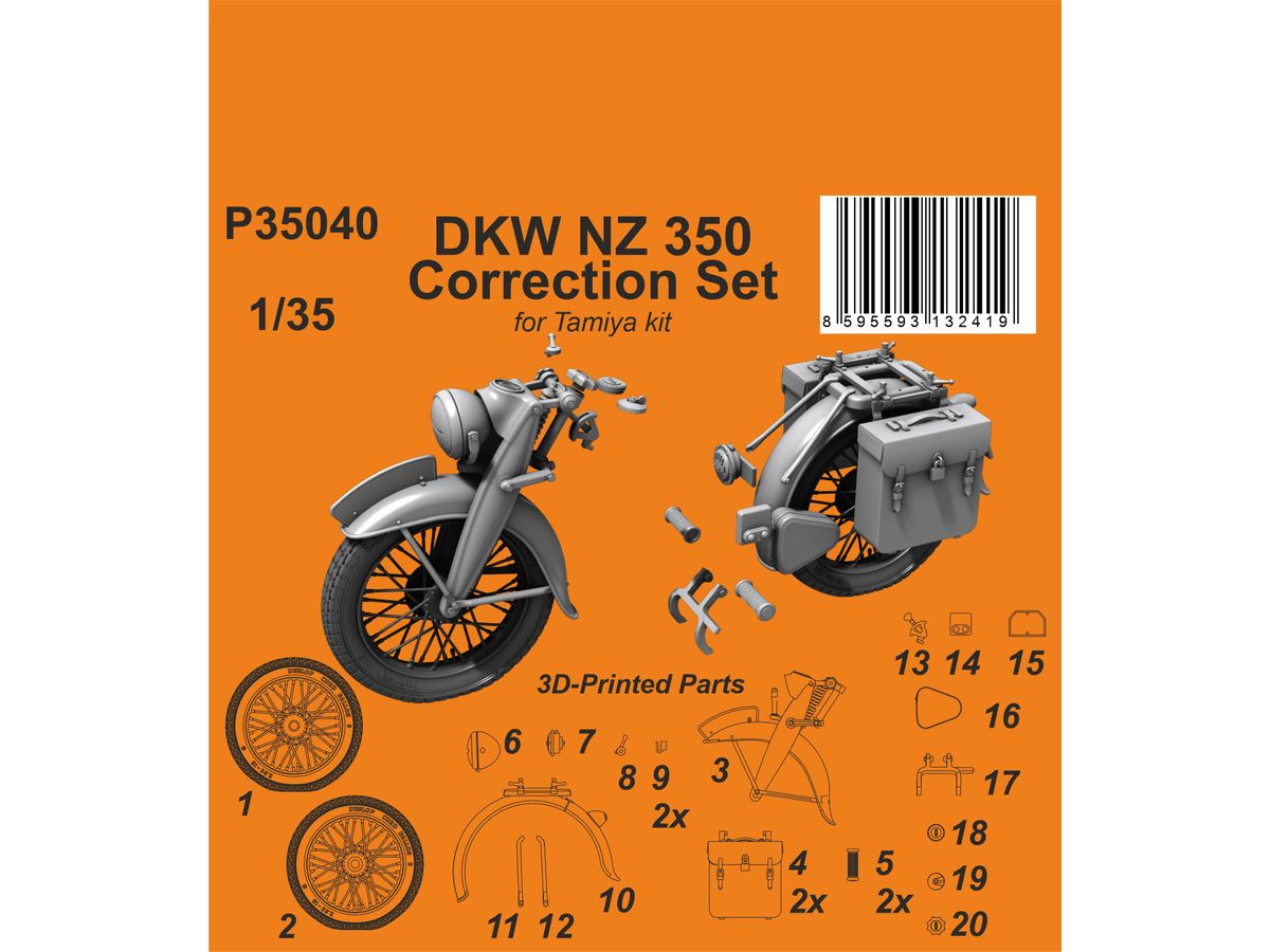 DKW NZ 350 Correction Set / for Tamiya kit