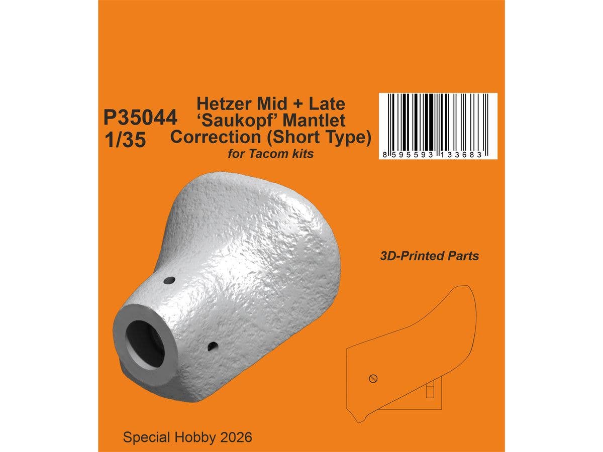 Hetzer Mid + Late Saukopf Mantlet Correction (Short Type) for Takom kits