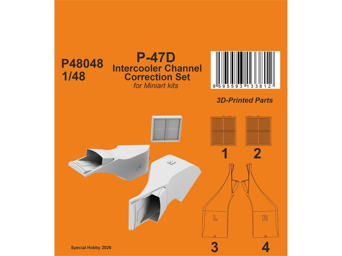 P-47D Intercooler Channel Correction Set / for Miniart kit