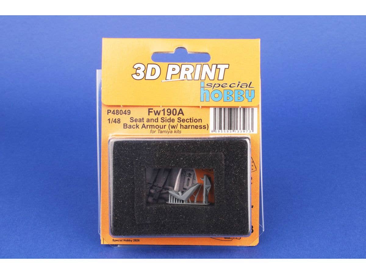 Fw190A Seat and Side Section Back Armour (w/ harness) / for Tamiya kits