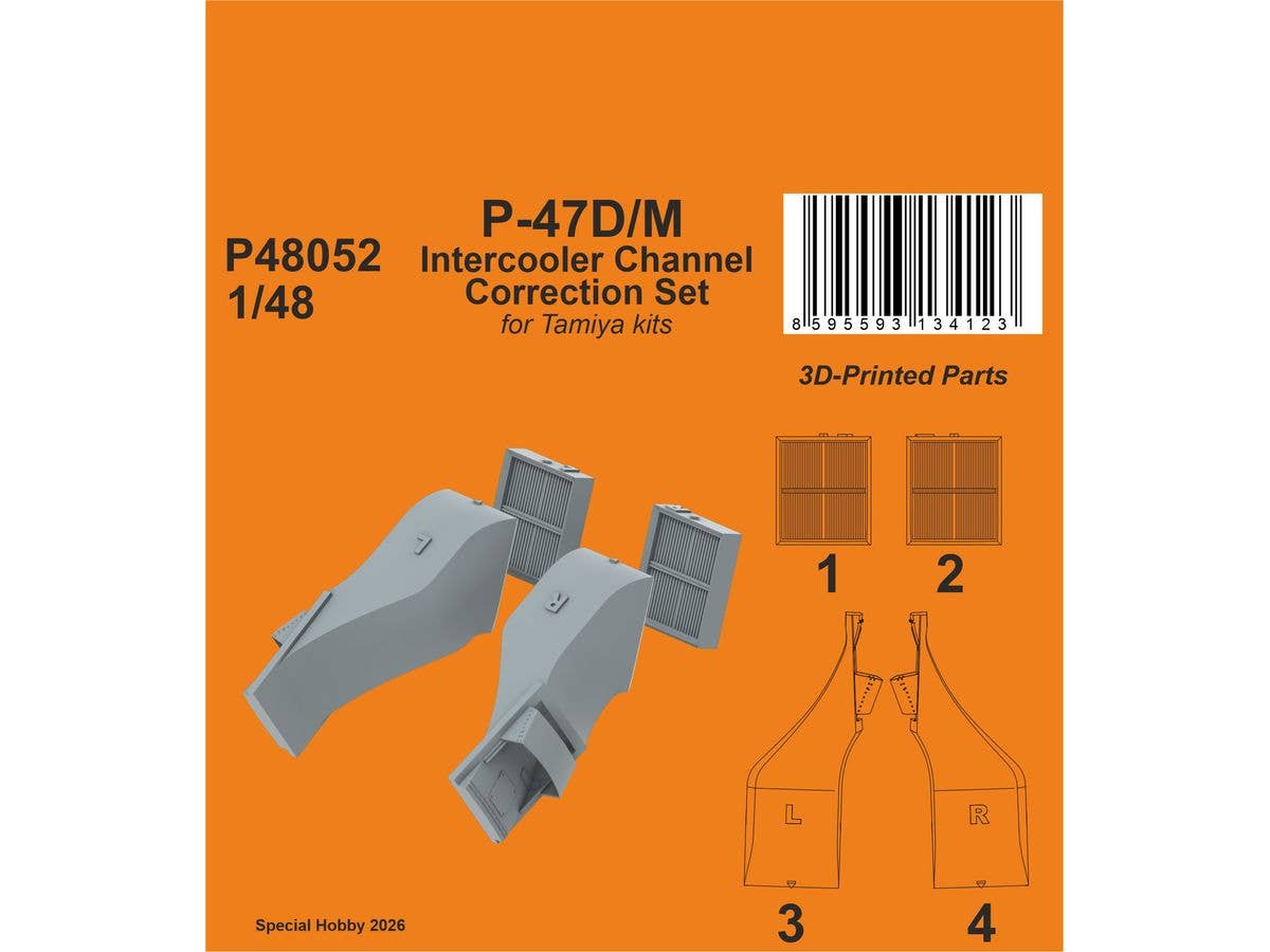 P-47D/M Intercooler Channel Correction Set / for Tamiya kits
