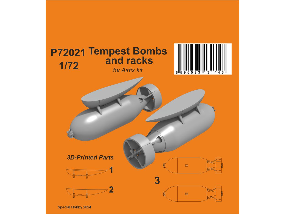 Tempest Bombs (1000 Lb) and racks / for Airfix kit