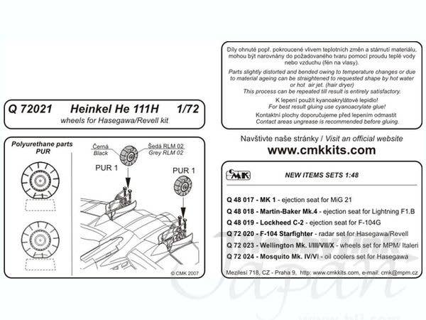 Heinkel He 111H wheels for HAS/REV | HLJ.com