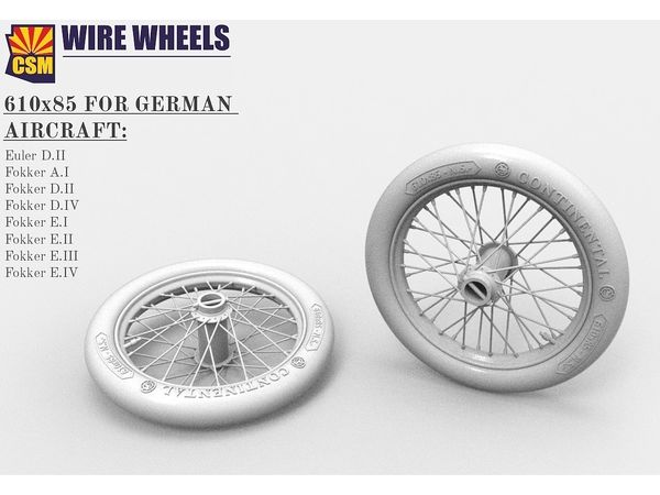 1/32 German 610x85 Spoked Wheels