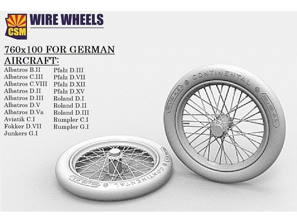 1/32 German 760x100 Spoked Wheels