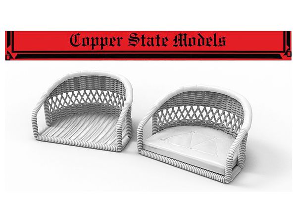 Wicker Seat w/ Cushion and Leather Pad