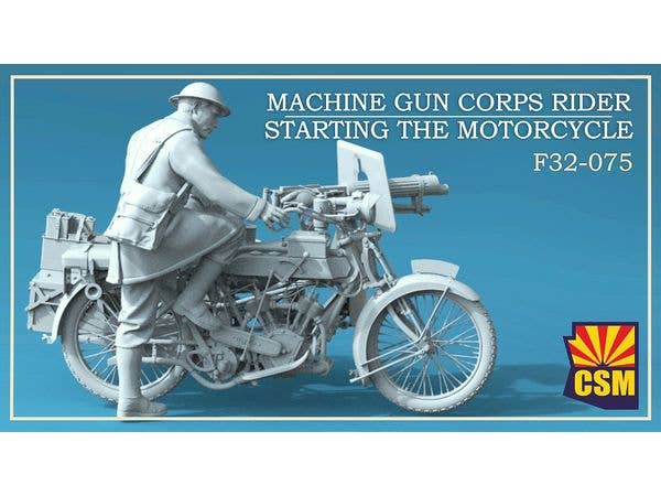 Machine Gun Corps Rider Starting the motorcycle