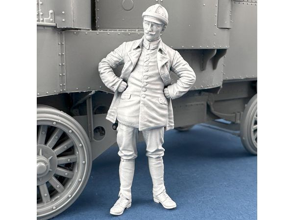 German Armoured Car Officer in leather jacket