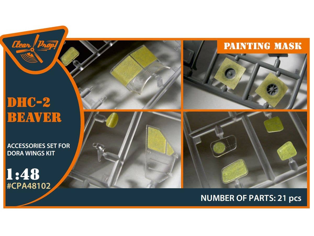 DHC-2 Beaver  painting mask on yellow kabuki paper for Dora Wings kit