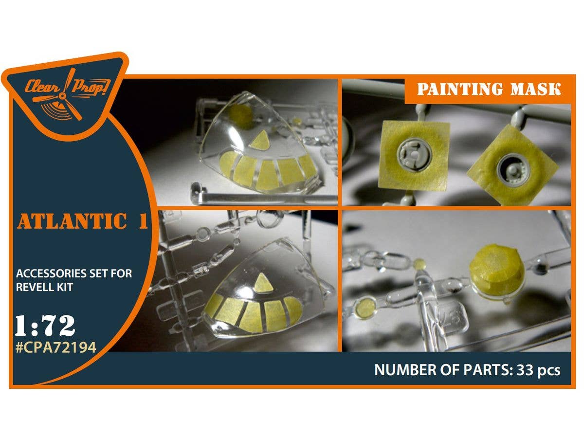 ATLANTIC 1 painting mask on yellow kabuki paper for REVELL kit