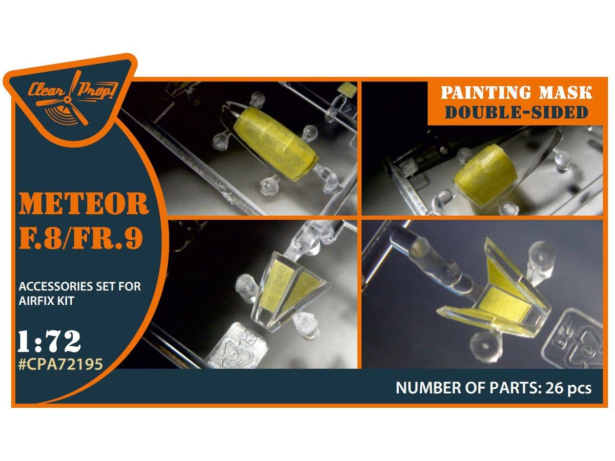 Meteor F.8/FR.9 double-sided painting mask on yellow kabuki paper for Airfix kit