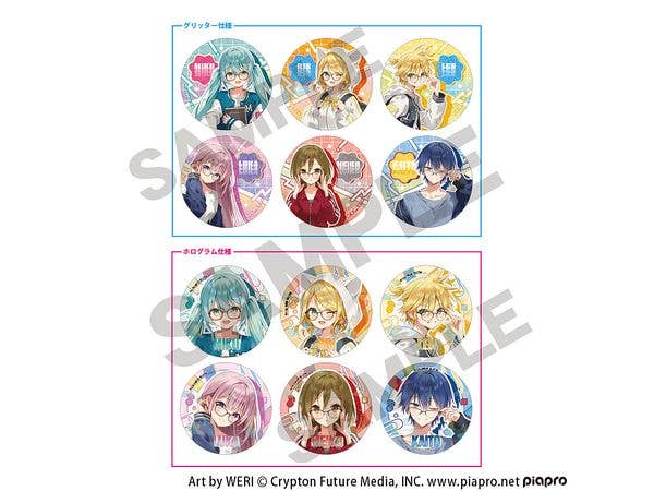 Hatsune Miku: Trading Kira Holo Mix Badges, Glasses Style, 1 Box, 12 Pieces