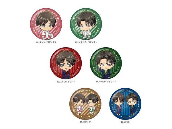 Attack on Titan: Roomwear ver. Can Badge / 01 BOX B 1Box 6pcs
