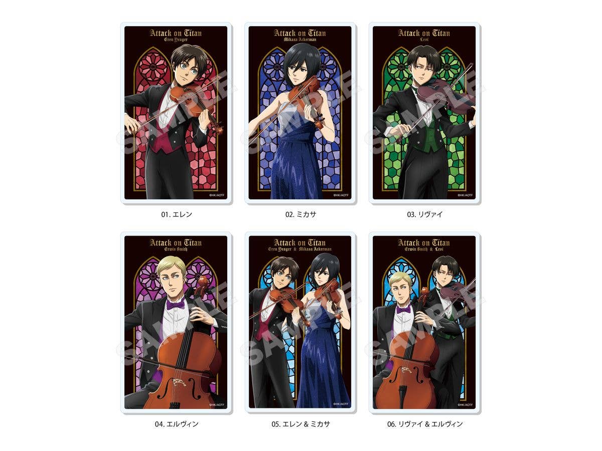 Attack on Titan: Quartet ver. Acrylic Card / 01 1Box 6pcs