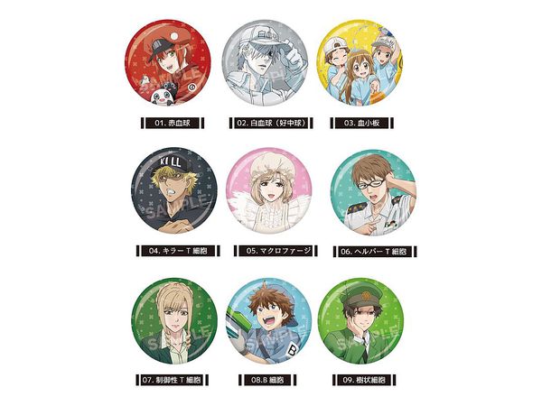 Cells at Work!: Metallic Can Badge 01 Vol.1 1Box 9pcs