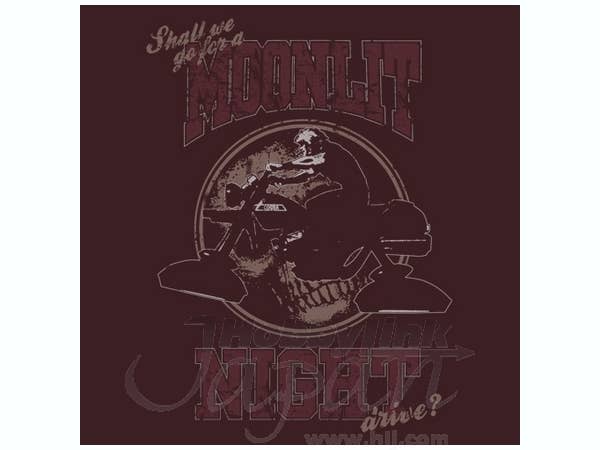 Moonlit Night T-Shirt Burgundy L