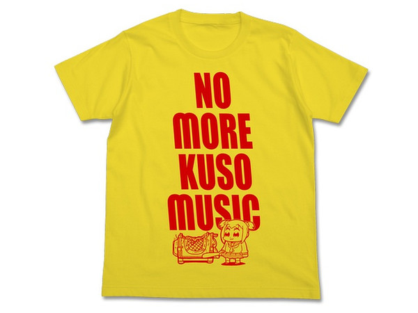 Pop Team Epic: No More Kuso Music T-Shirt: Yellow-S