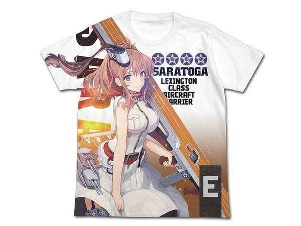 Kantai Collection: Saratoga Full Graphic T-Shirt: White-XL