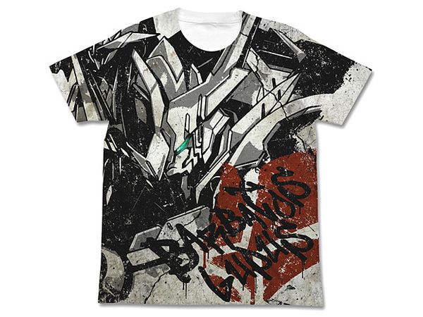 Mobile Suit Gundam: Iron-Blooded Orphans: Gundam Barbatos Lupus Full Graphic T-Shirt / White-M