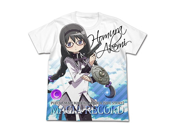 Magia Record: Puella Magi Madoka Magica Side Story: Homura Akemi Full Graphic T-shirt / White - M