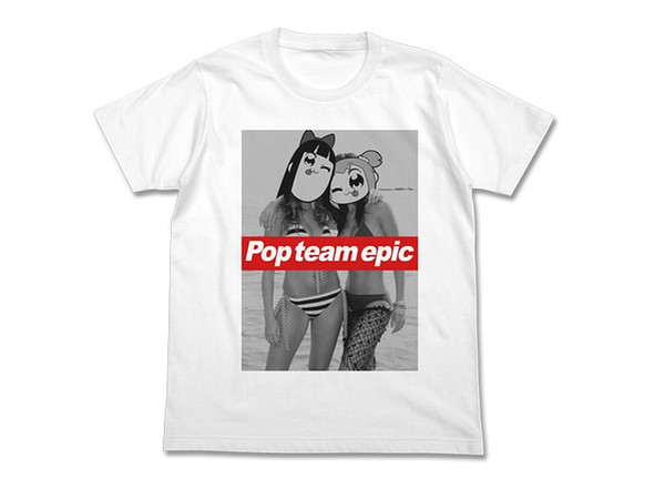 Pop Team Epic: Popuko & Pipimi Swimwear Ver. T-shirt: White - XL