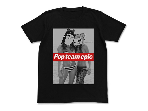 Pop Team Epic: Popuko & Pipimi Swimwear Ver. T-shirt: Black - M